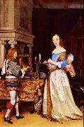 Gerard ter Borch the Younger A Lady at her Toilet oil on canvas